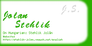 jolan stehlik business card
